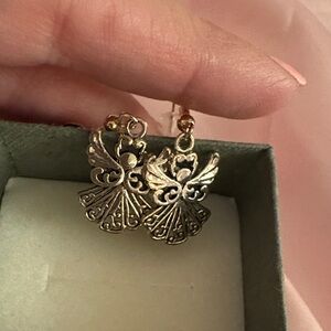 NWOT Elegant Silver Angel Earrings